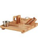 Trancheuse à saucisson avec plateau de service