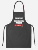 Tablier de cuisine avec inscription "Fondue"
