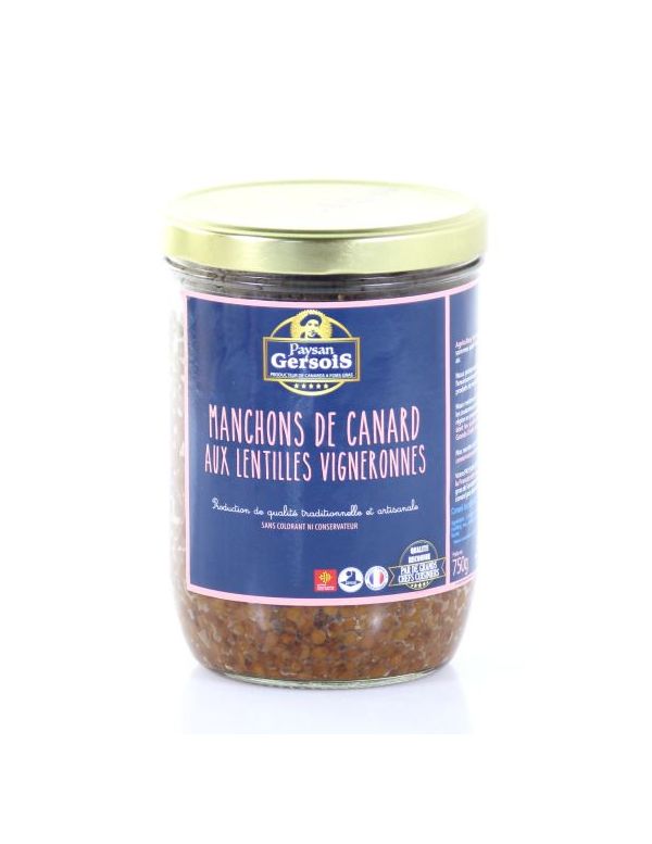 Manchons de canard aux lentilles vigneronnes