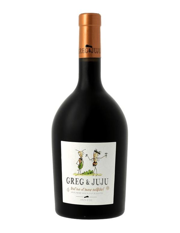 Vin Rouge 100 % Merlot sans sulfites - Greg & Juju