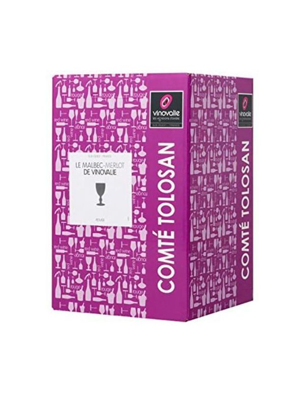 Cubi 10 L de Vin rouge Merlot-Malbec - IGP Comté Tolosan en BIB 10 L