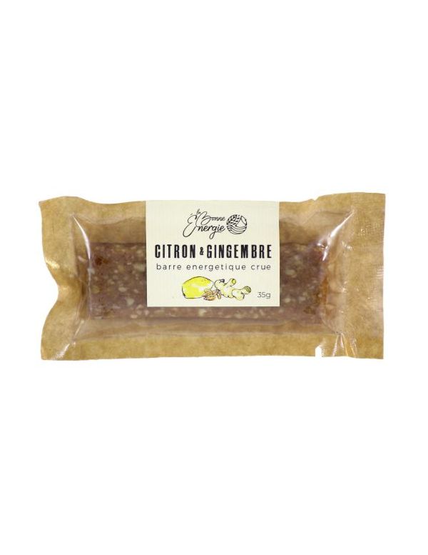 Barre Nutritive Bio au Citron et au Gingembre - La Bonne Énergie
