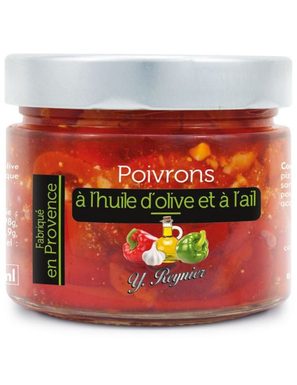 Poivrons à l'huile d'olive et à l'ail, préparation artisanale
