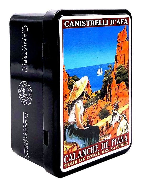Canistrelli Corses aux Amandes en boîte métallique - Biscuiterie d'Afa
