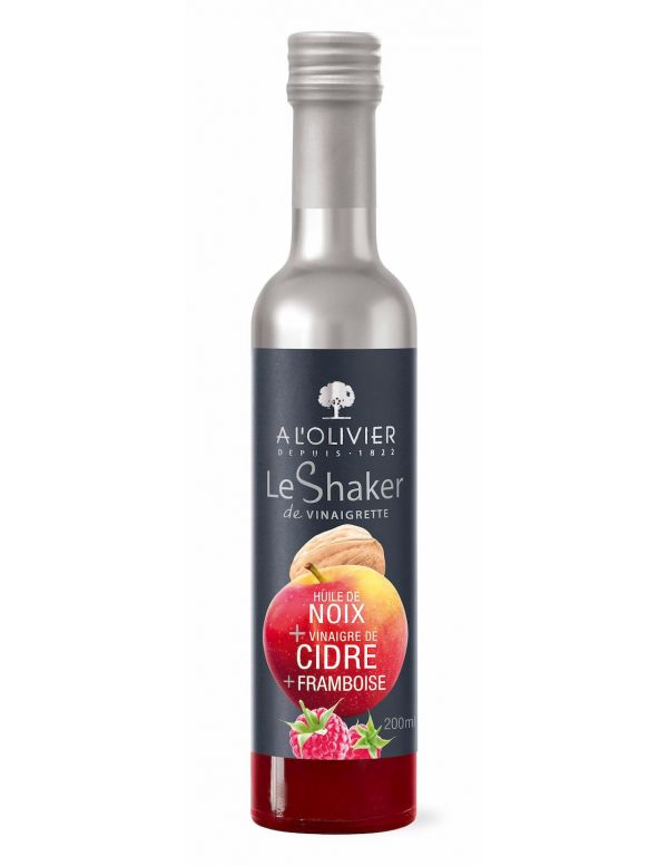Vinaigrette Huile de noix vinaigre de cidre framboise shaker 20 cl