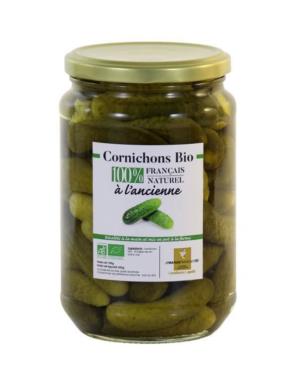 Cornichons Bio à l'ancienne Bocal Grand Format de 700 g