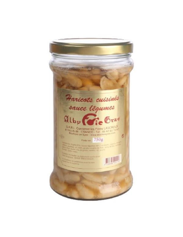 Haricots Lingots cuisinés sauce légumes - Alby Foie Gras