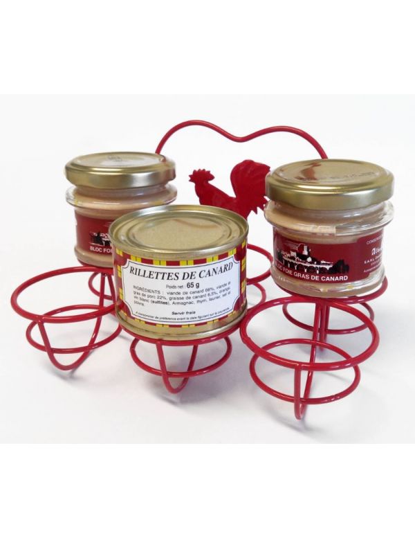 Produits à base de canard dans un support à œufs