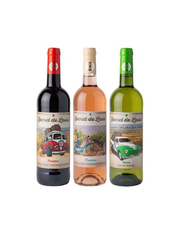 Coffret Bouteille de Vins Étiquette Vintage - G-Sica