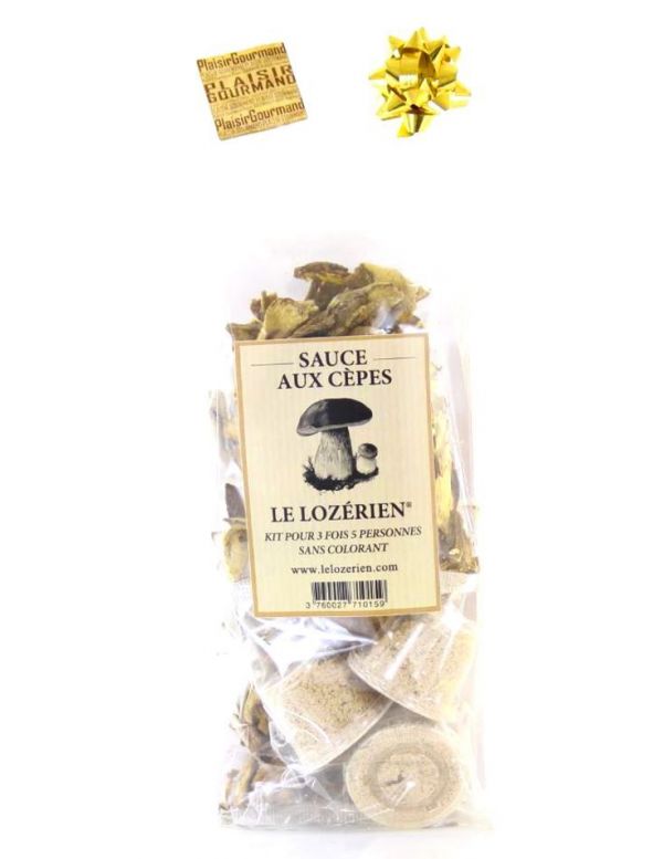 Sauce aux cepes séchés prête à être cuisinée