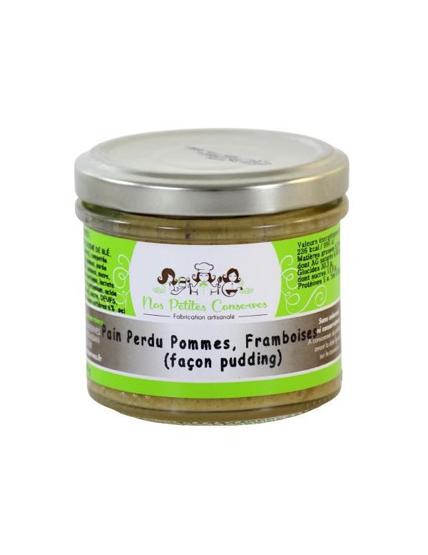 Pain perdu pommes framboises verrine de 100 g