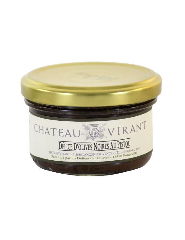 Délice d'olives noires au pistou