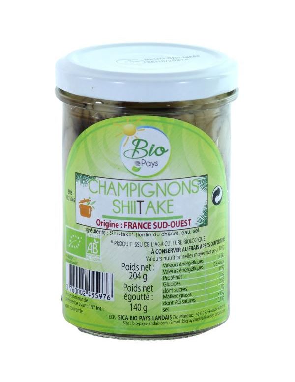 Champignons Shiitake Bio en conserve - Bio Pays Landais