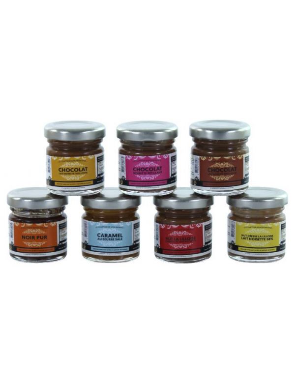 Semainier Dégustation 7 mini pots de pâte à tartiner 100 % naturelles