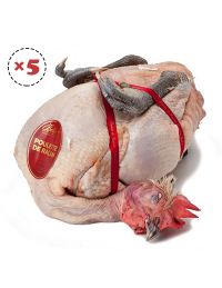 Lot de 5 poulettes de Racan prêtes à cuire