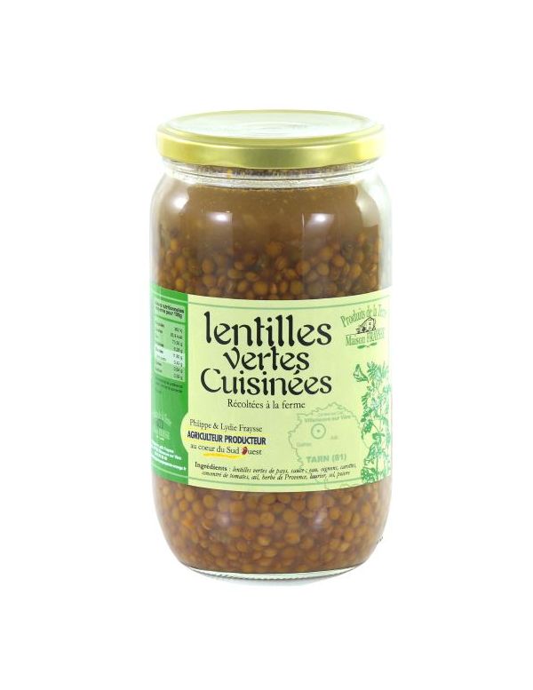 lentilles vertes cuisinées