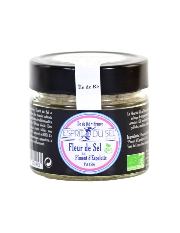 Fleur de sel au piment d'Espelette, pot de 150 g
