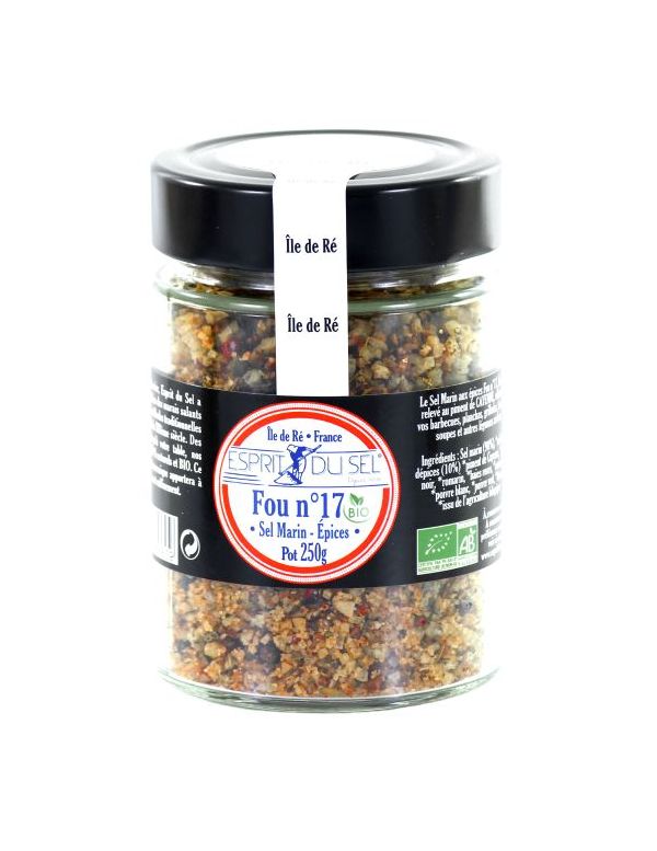 Sel Fou n°17 Piment : Pot de Sel Marin Bio aux Épices - Esprit de Sel