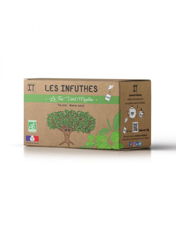 Thé vert menthe - Boîte de 20 sachets - Les Infuthés