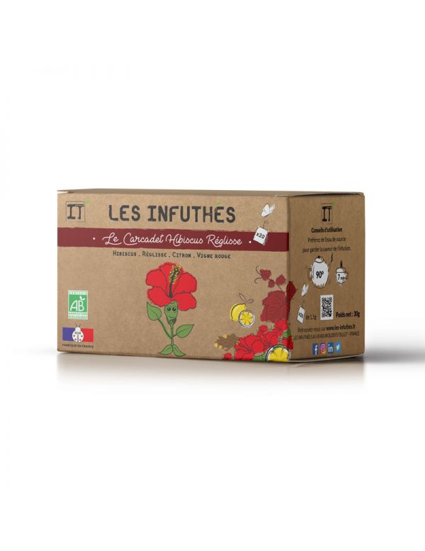 Carcadet Hibiscus Réglisse Bio - Boîte de 20 Sachets - Les Infuthés