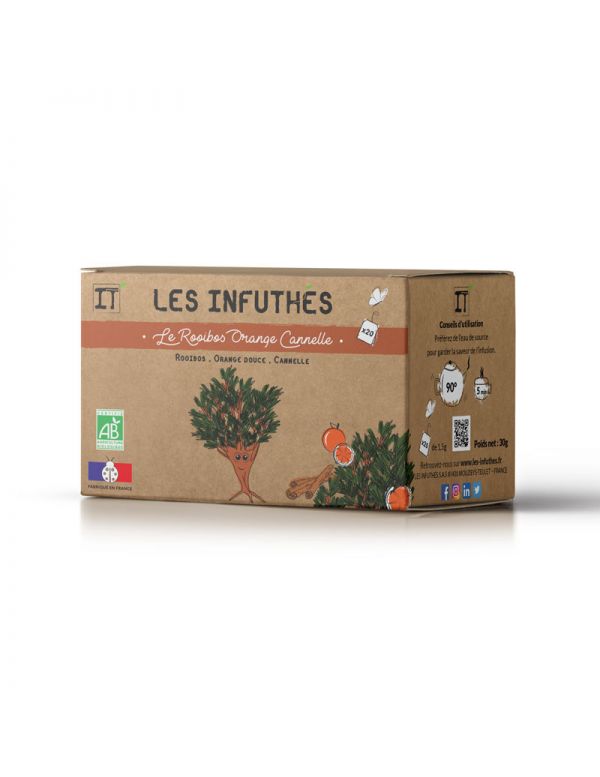 Rooibos Orange Cannelle Bio - Boîte de 20 Sachets - Les Infuthés