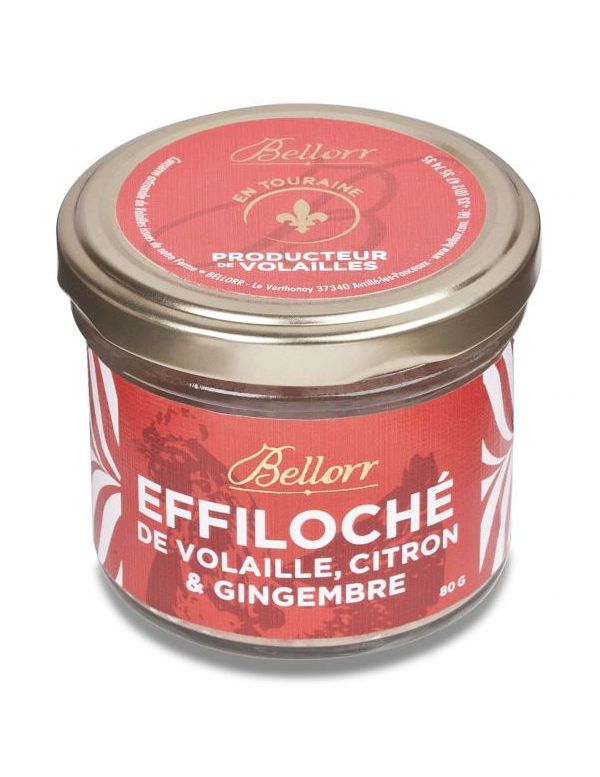 Effiloché de volaille au citron et au gingembre