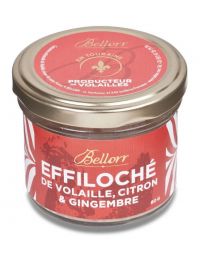 Effiloché de volaille au citron et au gingembre