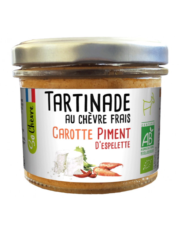 Tartinade au chèvre frais carotte piment d'Espelette - Amaltup