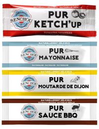 Dosettes individuelles : mayo, ketchup, moutarde & sauce BBQ - Senchou