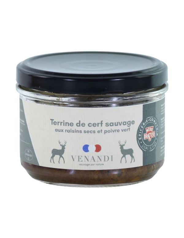 Terrine de Cerf aux Raisins Secs et au Poivre Vert
