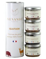 Tube 4 terrines de gibier sauvage 100% fran?ais - Venandi