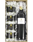 Coffret terrine et vin ouvert