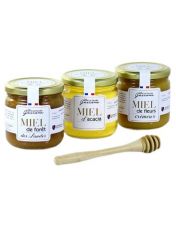 Assortiment de 3 Miels + Cuill?re offerte !