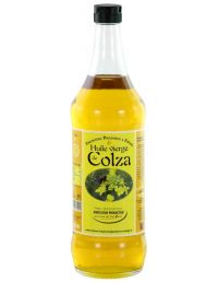 huile de colza vierge en bouteille en verre