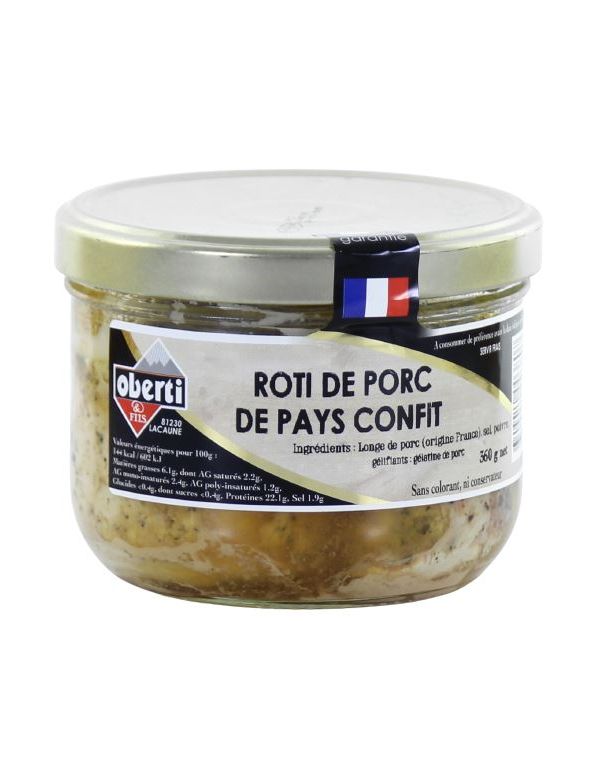 Rôti de porc confit en conserve