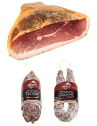 Lot de charcuterie IGP Lacaune avec demi jambon