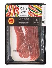 Jambon de porc noir de Bigorre AOP en barquette de 4 tranches extra fines