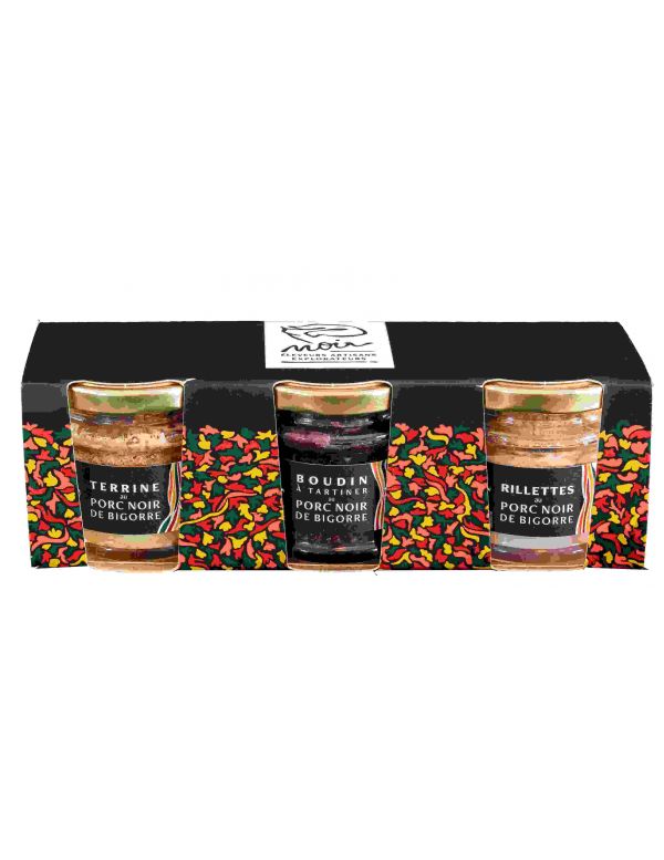 trio de verrines au porc noir de bigorre