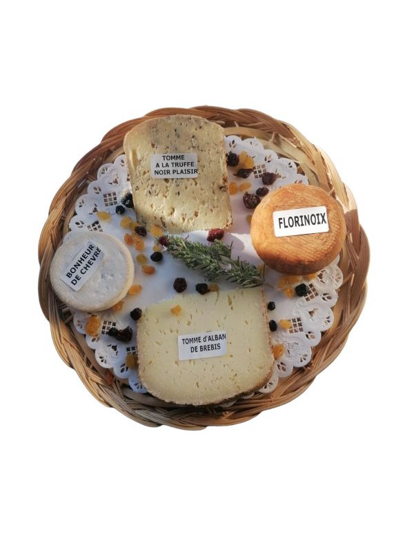 plateau de fromage assortiment 4 fromage vache brebis chèvre production artisanale française jemangefrancais.com