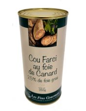 Cou de canard farci au foie de canard - 25 % de foie gras - Conserve de 350 g