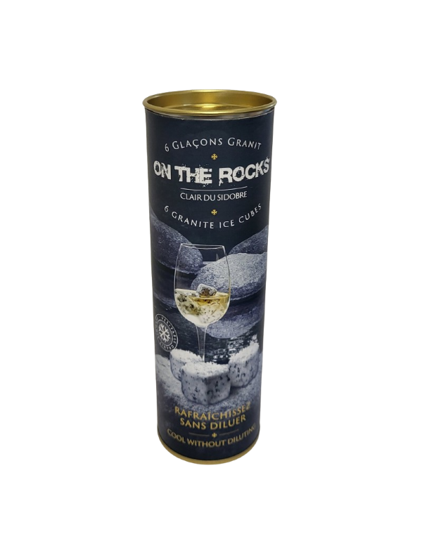 6 glaçons granit coffret cadeau avec pince en bois - On the Rocks
