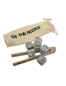 glaçon en granit et pince en bois