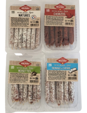 Les petites saucisses sèches et chorizos "Apéro" par lot de 4 - Maison Milhau