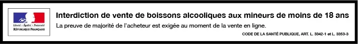 Bandeau interdiction de ventre de boissons alcooliques aux mineurs de moins de 18ans